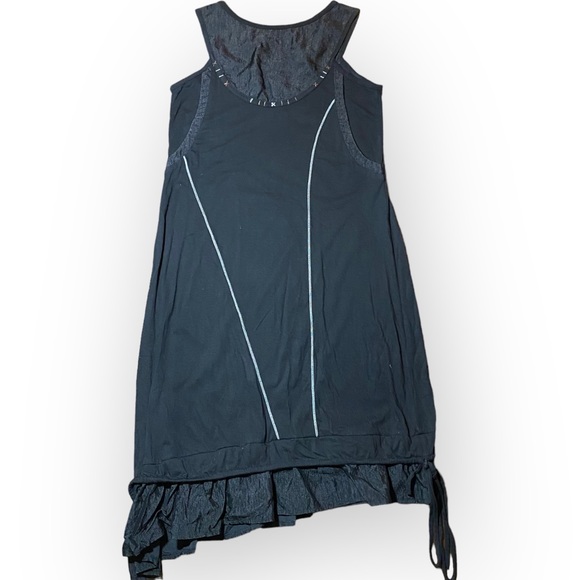 Vintage Black Asymmetrical Sleeveless Dress with Graphic Detail Size Medium - Picture 9 of 10